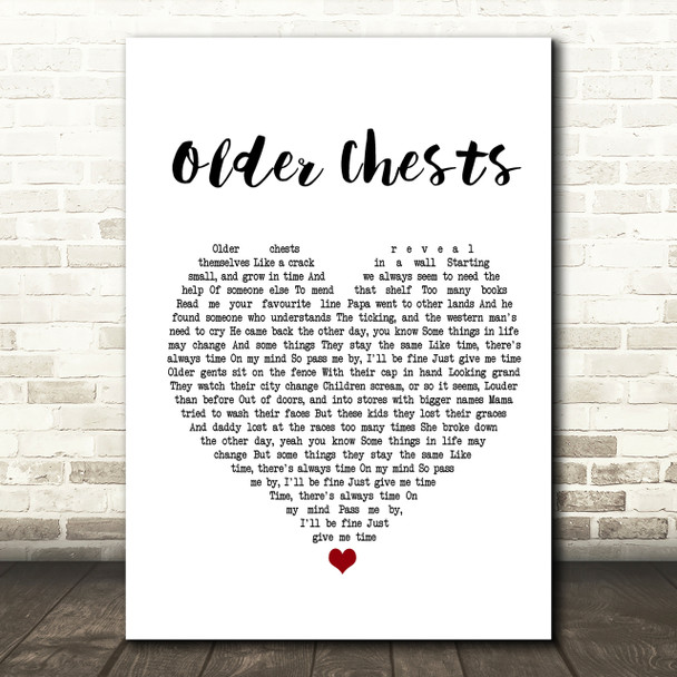 Damien Rice Older Chests Heart Song Lyric Print