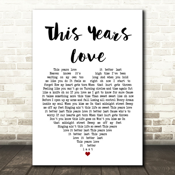 David Gray This Years Love Heart Song Lyric Print