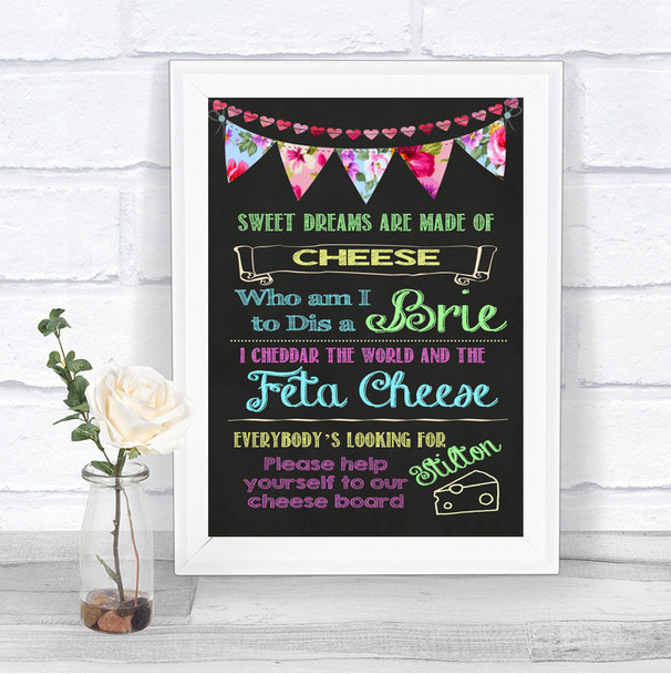Bright Bunting Chalk Cheese Board Song Personalized Wedding Sign