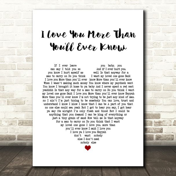 Donny Hathaway I Love You More Than You'll Ever Know Heart Song Lyric Print