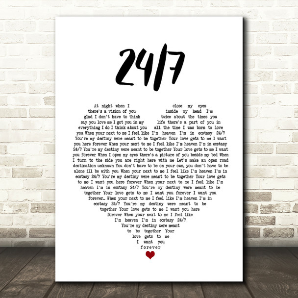 Eclipse 24 7 Heart Song Lyric Print