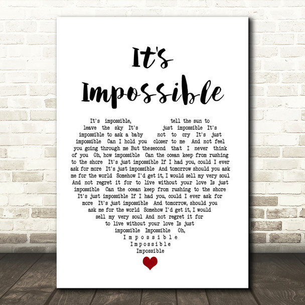 Elvis Presley It's Impossible Heart Song Lyric Print