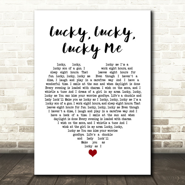 Evelyn Knight Lucky, Lucky, Lucky Me Heart Song Lyric Print