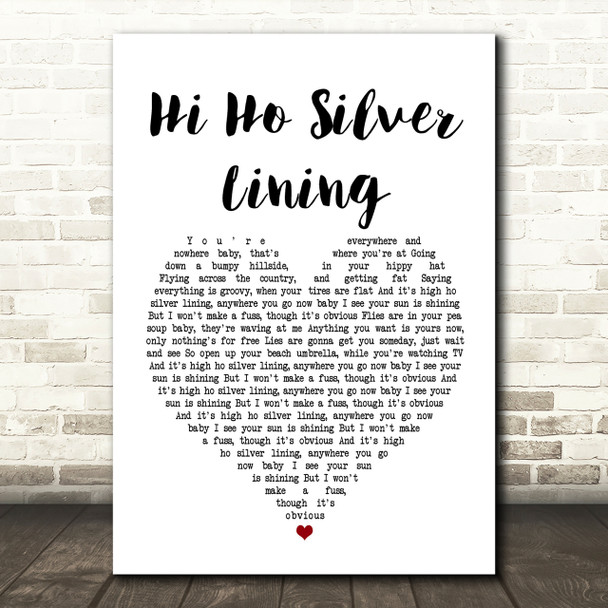 Jeff Beck Hi Ho Silver Lining Heart Song Lyric Print