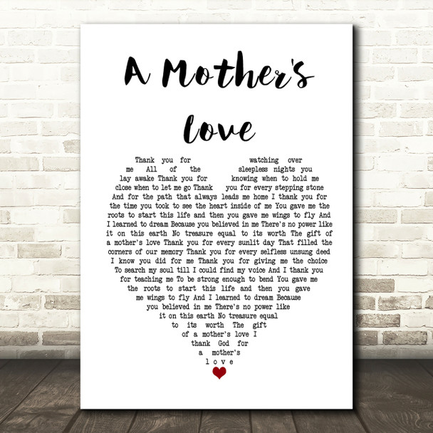 Jim Brickman A Mother's Love Heart Song Lyric Print