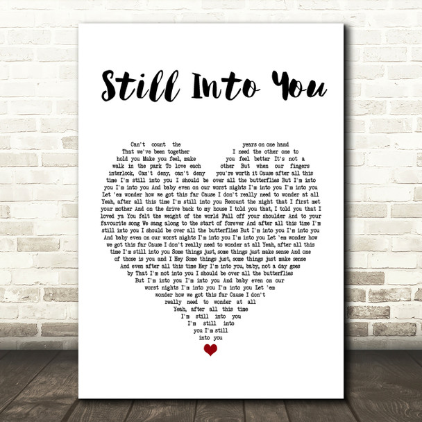 Paramore Still Into You Heart Song Lyric Print