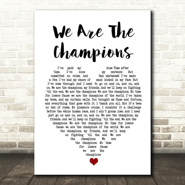 Queen We Are The Champions Heart Song Lyric Print