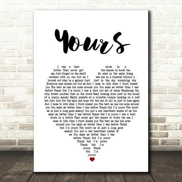 Russell Dickerson Yours Heart Song Lyric Print