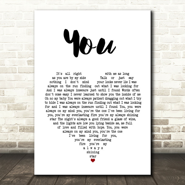 Ten Sharp You Heart Song Lyric Print