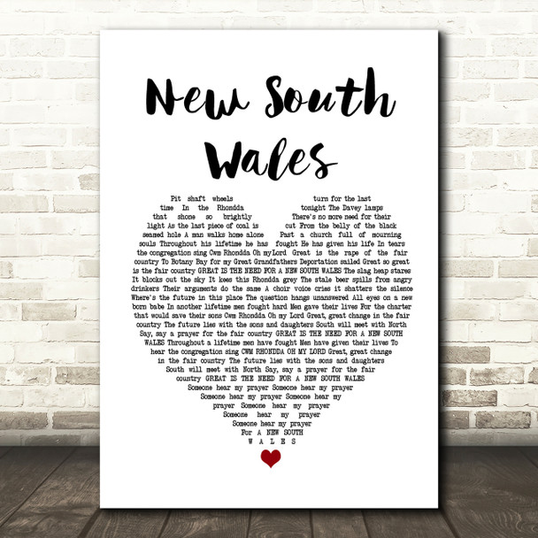 The Alarm New South Wales Heart Song Lyric Print