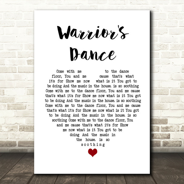 The Prodigy Warrior's Dance Heart Song Lyric Print