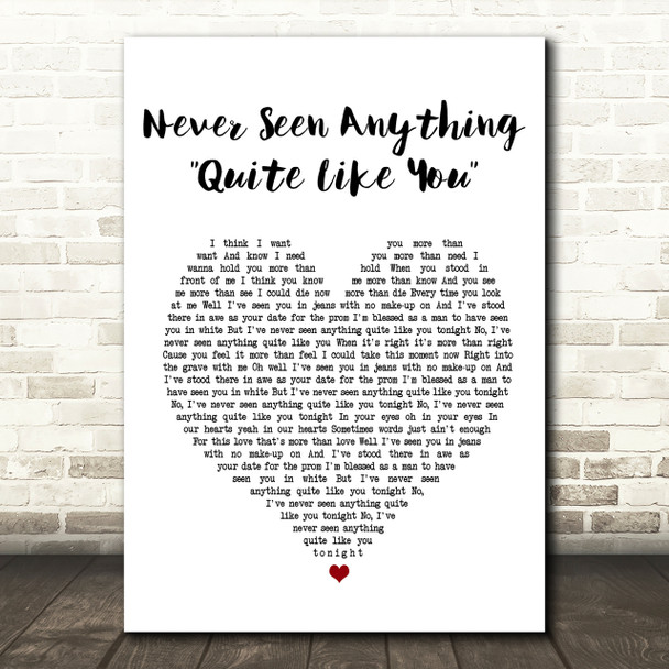 The Script Never Seen Anything Quite Like You Heart Song Lyric Print