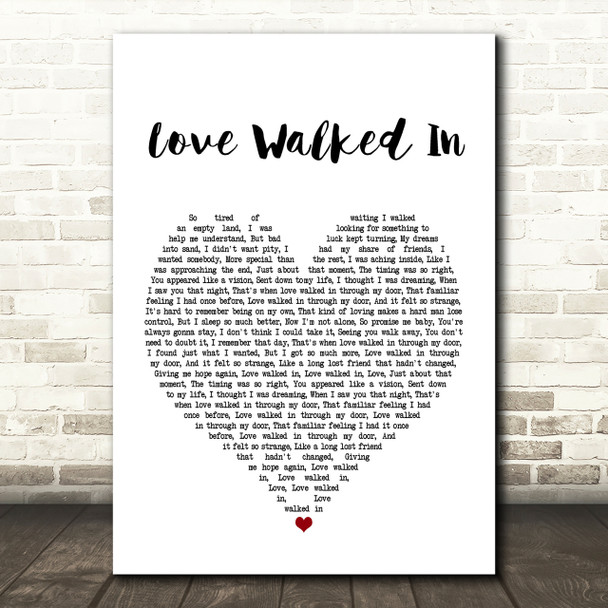 Thunder Love Walked In Heart Song Lyric Print