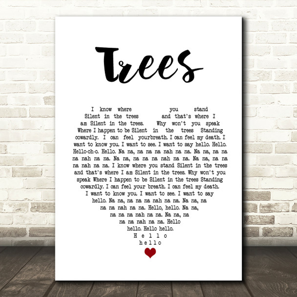 Twenty One Pilots Trees Heart Song Lyric Print