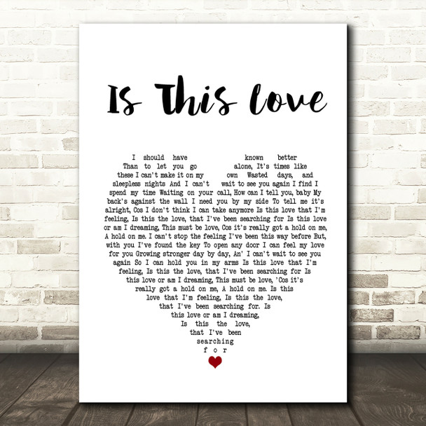 Whitesnake Is This Love Heart Song Lyric Print