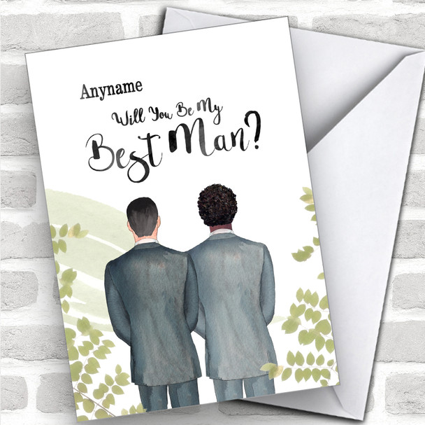 Black Hair Curly Black Hair Will You Be My Best Man Personalized Wedding Greetings Card