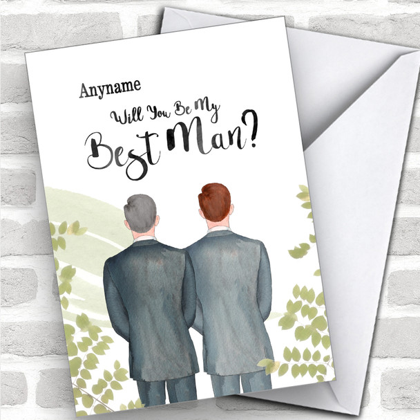 Grey Hair Ginger Hair Will You Be My Best Man Personalized Wedding Greetings Card