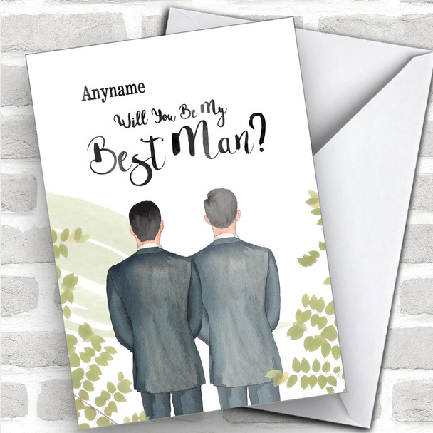 Black Hair Grey Hair Will You Be My Best Man Personalized Wedding Greetings Card