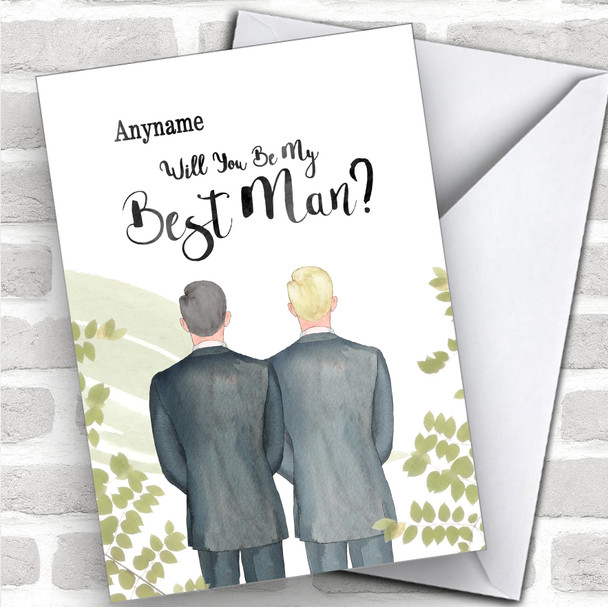 Grey Hair Blond Hair Will You Be My Best Man Personalized Wedding Greetings Card