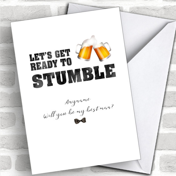 Ready To Stumble Will You Be My Best Man Personalized Wedding Greetings Card