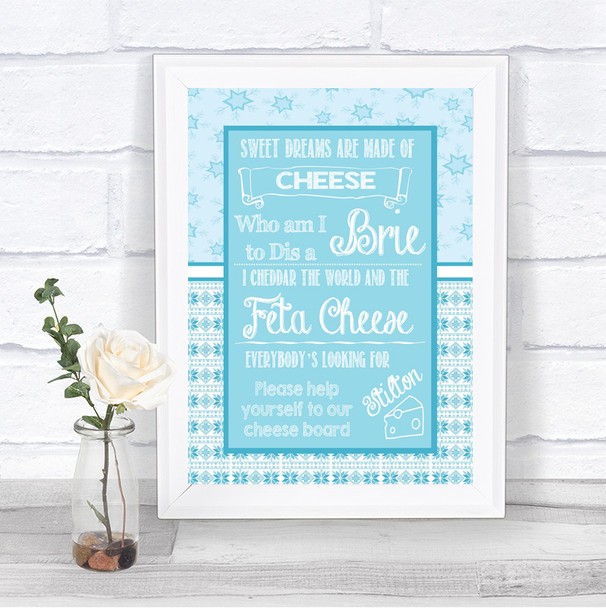 Winter Blue Cheese Board Song Personalized Wedding Sign