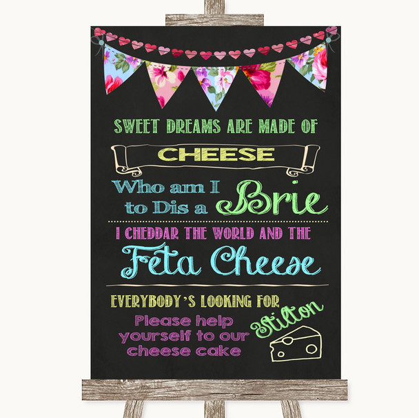 Bright Bunting Chalk Cheesecake Cheese Song Personalized Wedding Sign