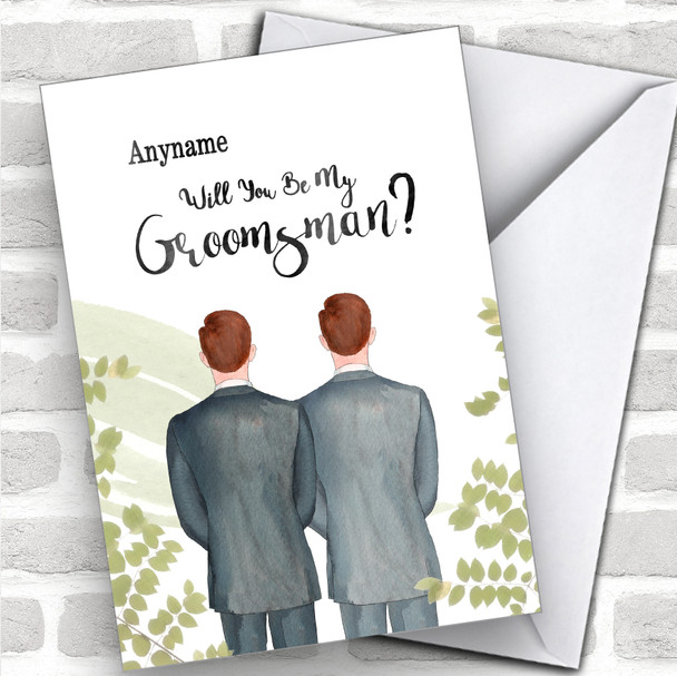 Ginger Hair Ginger Hair Will You Be My Groomsman Personalized Wedding Greetings Card