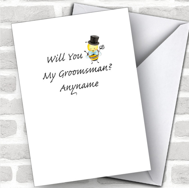 Bumble Bee Will You Be My Groomsman Personalized Wedding Greetings Card