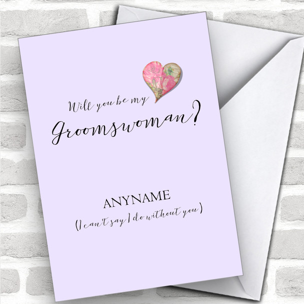 Vintage Heart Will You Be My Groomswoman Personalized Wedding Greetings Card