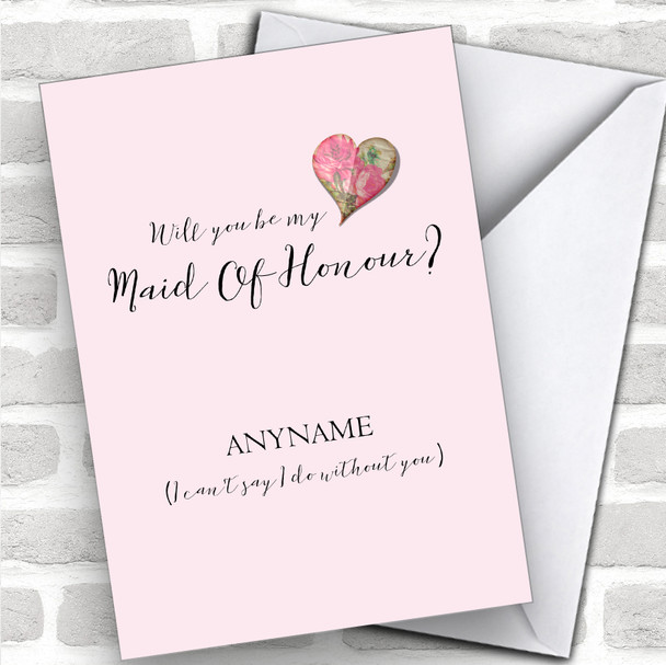 Vintage Heart Will You Be My Maid Of Honour Personalized Wedding Greetings Card