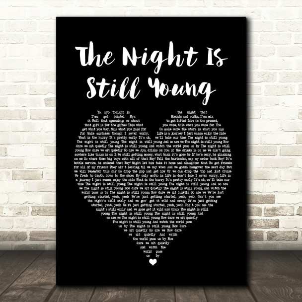 Nicki Minaj The Night Is Still Young Black Heart Song Lyric Music Print