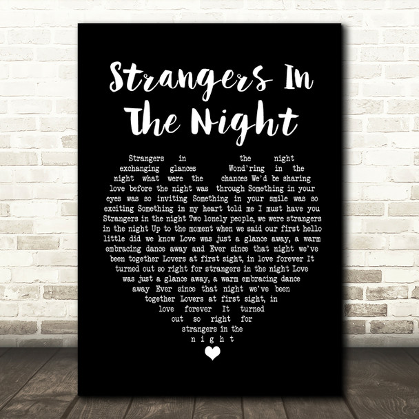 Frank Sinatra Strangers In The Night Black Heart Song Lyric Music Print