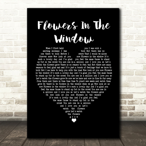 Travis Flowers In The Window Black Heart Song Lyric Music Print