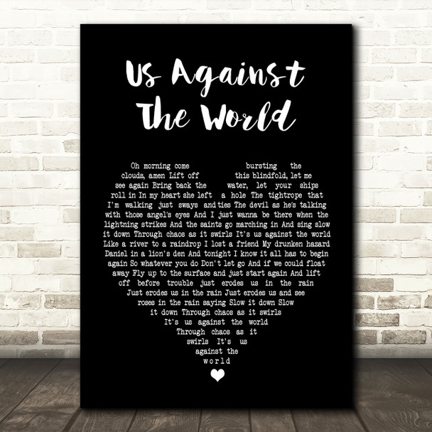 Coldplay Us Against The World Black Heart Song Lyric Music Print