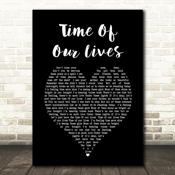 James Blunt Time Of Our Lives Black Heart Song Lyric Music Print