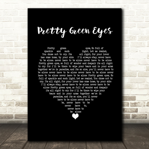 Ultrabeat Pretty Green Eyes Black Heart Song Lyric Music Print