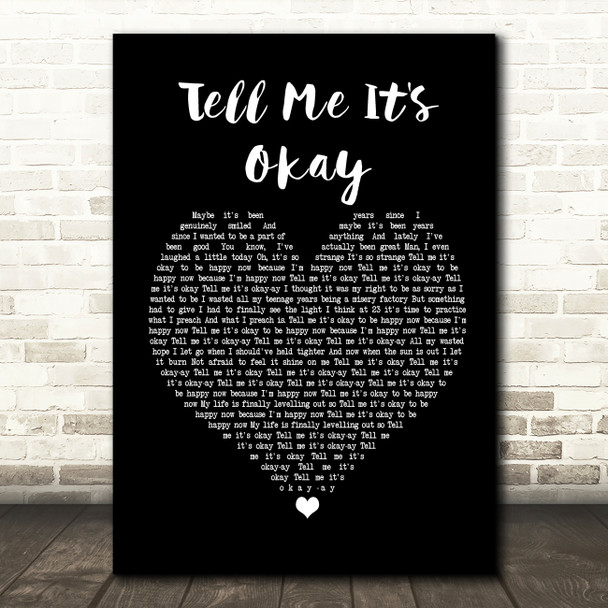 Paramore Tell Me It's Okay Black Heart Song Lyric Music Print