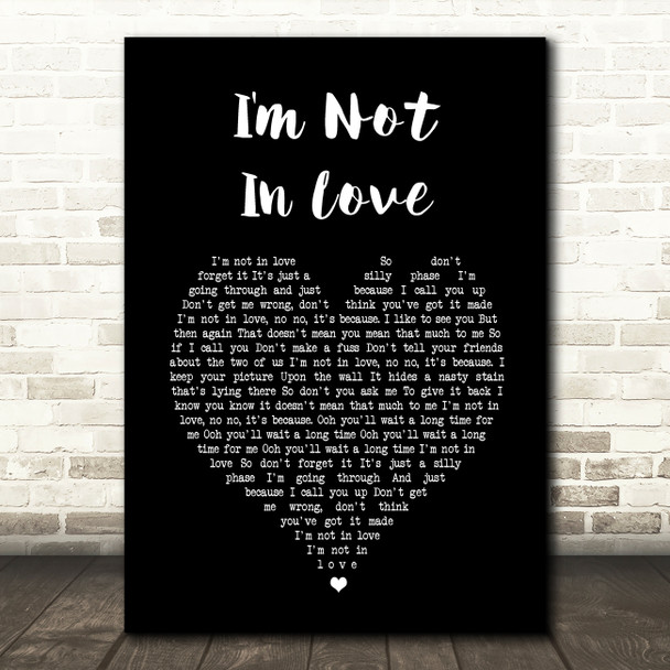 10cc I'm Not In Love Black Heart Song Lyric Music Print