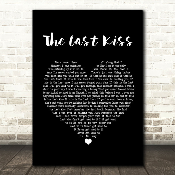 David Cassidy The Last Kiss Black Heart Song Lyric Music Print