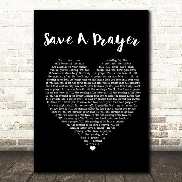 Duran Duran Save A Prayer Black Heart Song Lyric Music Print