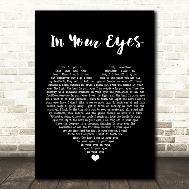 Peter Gabriel In Your Eyes Black Heart Song Lyric Music Print