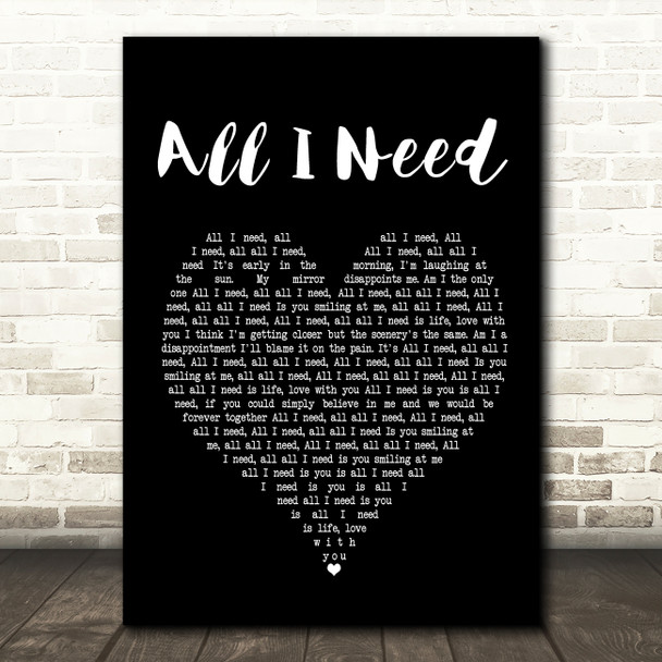 AWOLNATION All I Need Black Heart Song Lyric Music Print