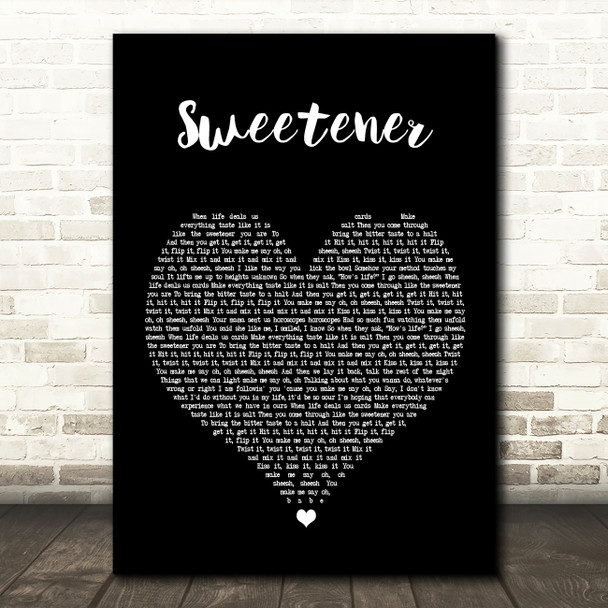 Ariana Grande Sweetener Black Heart Song Lyric Music Print