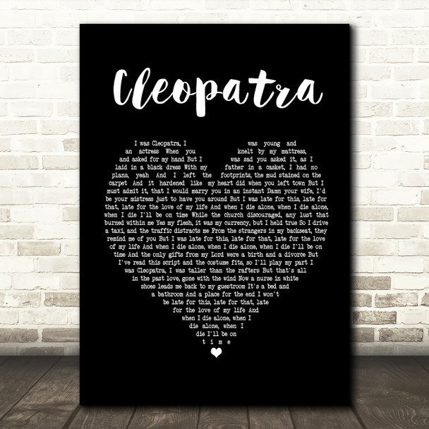 The Lumineers Cleopatra Black Heart Song Lyric Music Print