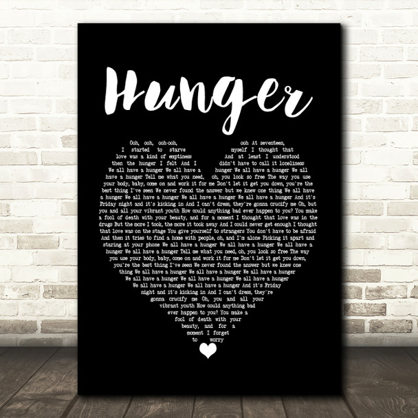 Florence + The Machine Hunger Black Heart Song Lyric Music Print