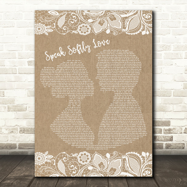 Andy Williams Speak Softly Love Burlap & Lace Song Lyric Music Print