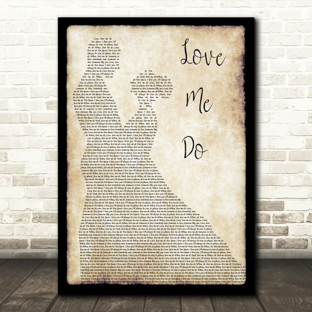 The Beatles Love Me Do Man Lady Dancing Song Lyric Music Print