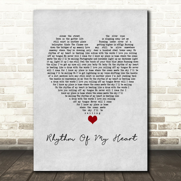 Rod Stewart Rhythm Of My Heart Grey Heart Song Lyric Music Print