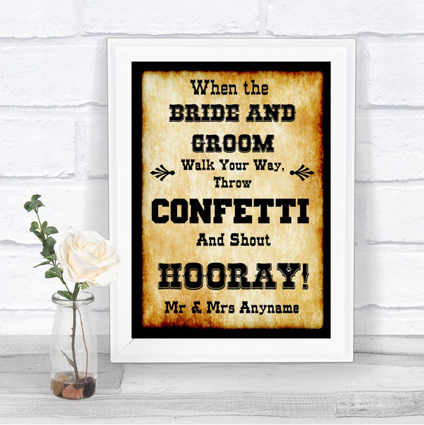 Western Confetti Personalized Wedding Sign