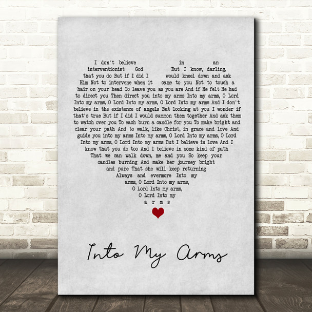 Nick Cave & The Bad Seeds Into My Arms Grey Heart Song Lyric Music Print